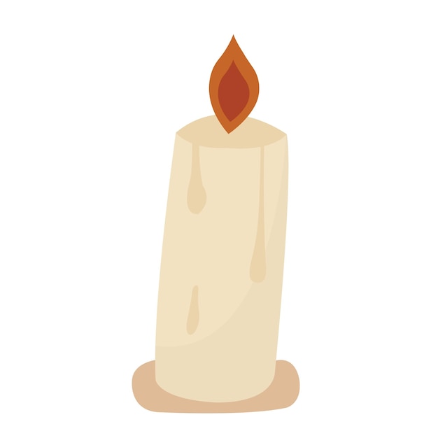 Wax candle icon illustration for Christmas card design Perfect for print postcard