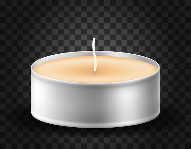 Vector wax candle vector illustration isolated on white background