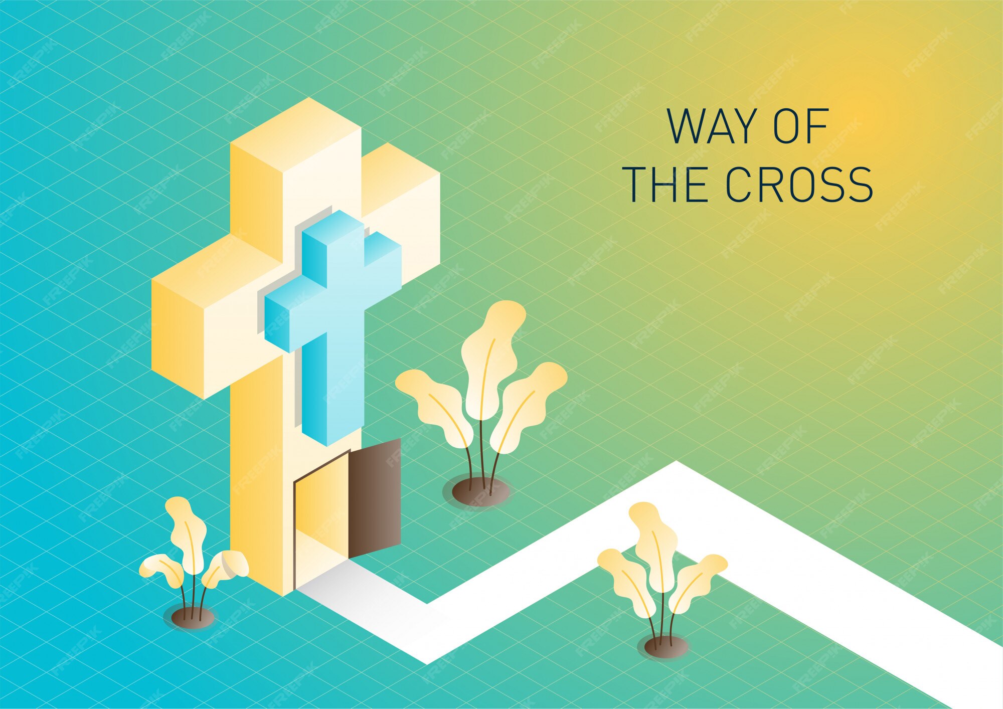 Premium Vector Way of the cross