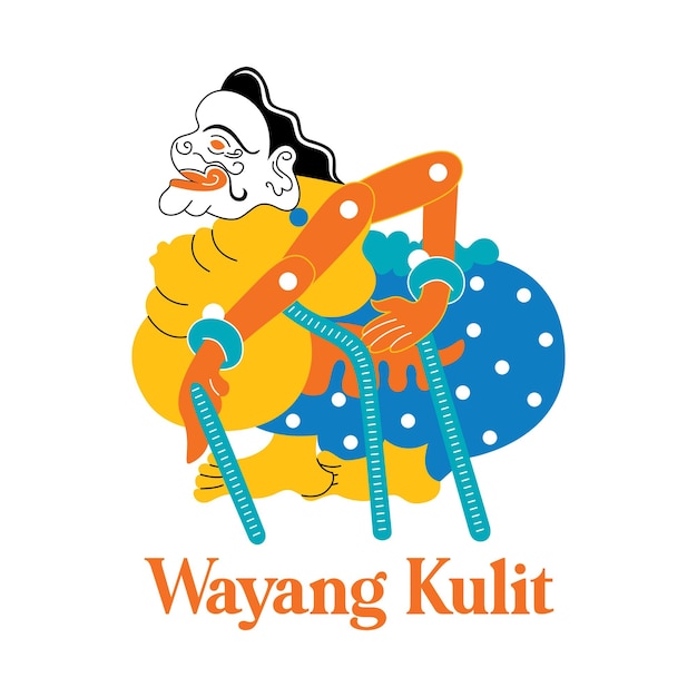 평면 디자인 스타일의 Wayang Kulit