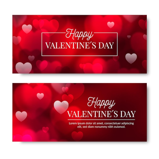 Wazig valentijnsdag banners collectie