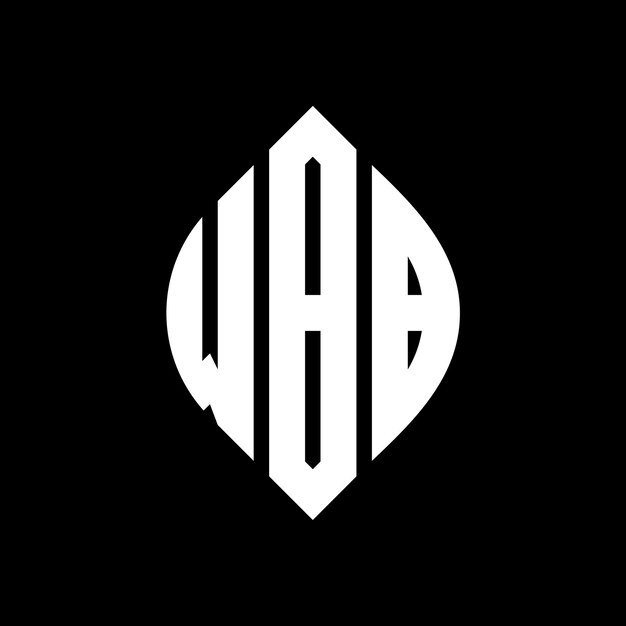 WBB 원형 문자 로고 디자인: 원형과 타원형으로 WBB 타원형 문자 타원형 스타일로 세 개의 이니셜이 원형 로고를 형성합니다.WBB 원형 블렘, 추상 모노그램, 글자, 표지, 터