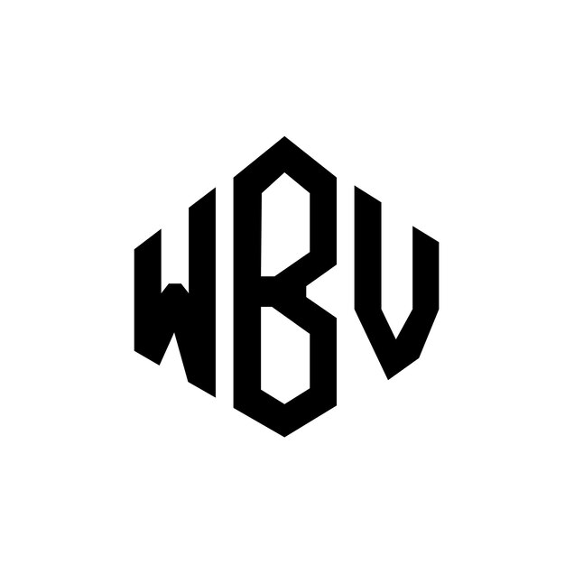 Vector wbv letter logo design with polygon shape wbv polygon and cube shape logo design wbv hexagon vector logo template white and black colors wbv monogram business and real estate logo