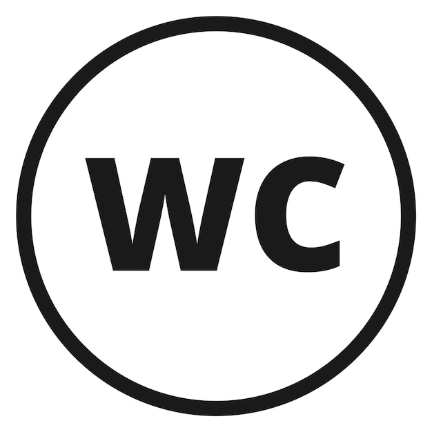 Vector wc icon round toilet place black symbol