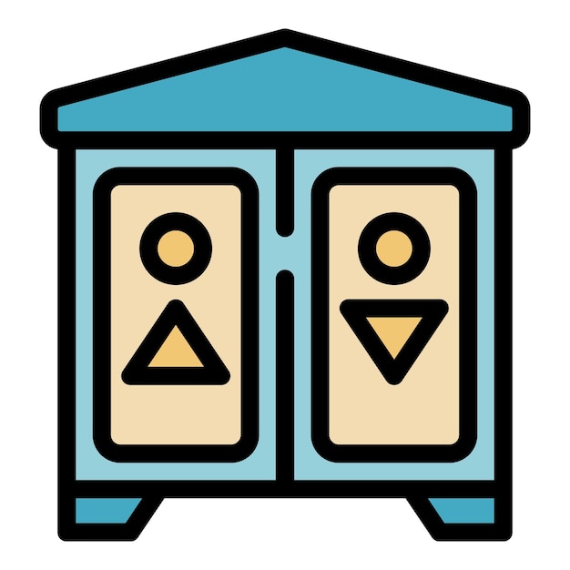 Vector wc kamer pictogram overzicht wc kamer vector pictogram voor webdesign geïsoleerd op witte achtergrondkleur plat