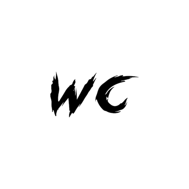 Vettore wc monogramma logo design lettera testo nome simbolo monocromo logotipo carattere alfabetico logo semplice