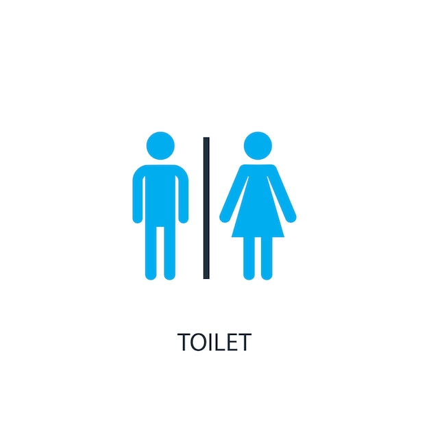 WC-pictogram. Logo-element illustratie. Toilet symbool ontwerp uit 2 gekleurde collectie. Eenvoudig toiletconcept. Kan worden gebruikt in web en mobiel.