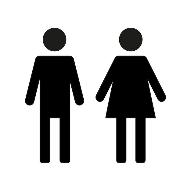 WC 道案内ベクトル イラスト アイコン トイレの男性と女性の性別標識