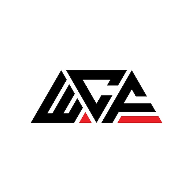 wcf triangle letter logo design with triangle shape wcf triangle logo design monogram wcf triangle vector logo template with red color wcf triangular logo simple elegant and luxurious logo wcf