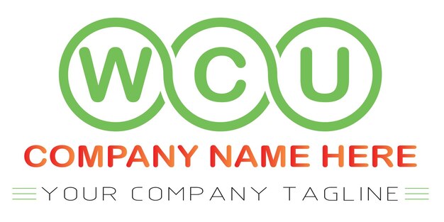 Vector wcu letter logo design