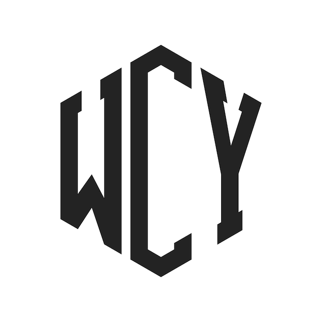 WCY ロゴ デザイン イニシャルレター WCY モノグラム ロゴ ヘクサゴン形