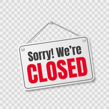 Sorry We Are Closed PNG Transparent Images Free Download, Vector Files