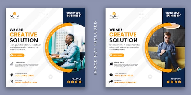 We are creative agency and corporate business flyer. social media instagram post or web banner template