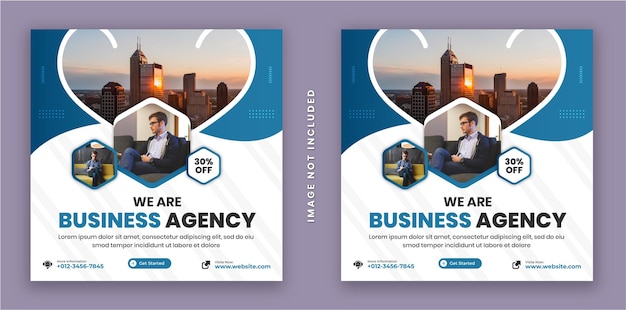 Vector we are creative agency expert corporate business flyer square instagram social media post banner