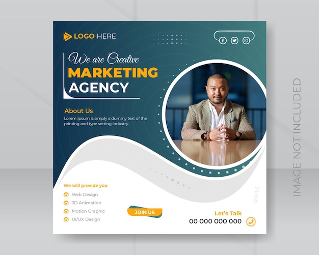 We are creative marketing agency and modern corporate business social media or web banner design