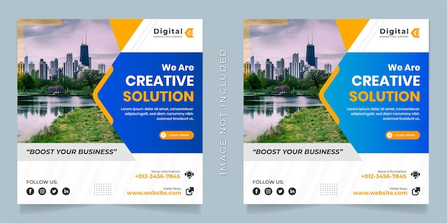 We are creative solution agency and corporate business flyer square social media instagram post banner template