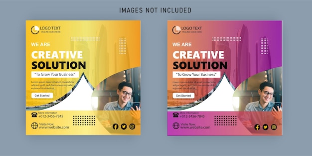 We are creative solution and corporate business flyer, instagram social media post banner