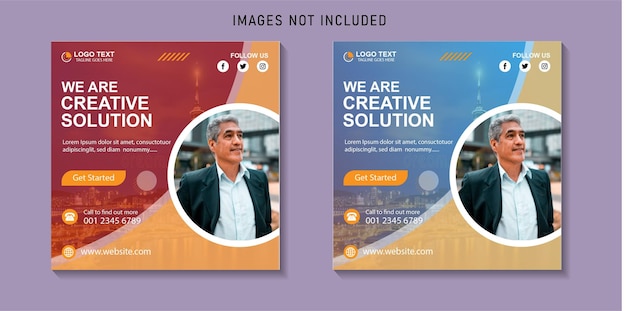 We are creative solution and corporate business flyer, instagram social media post banner