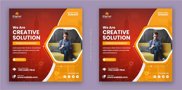 We are creative solution and corporate business flyer square instagram social media post banner