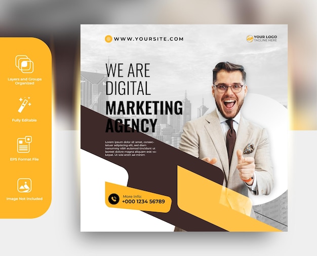 Vector we are digital marketing and creative business modern social media template