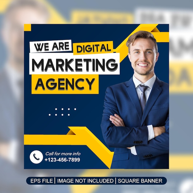 we are digital marketing social media post template banner