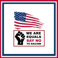 we are equals say no to racism vector typography illustration