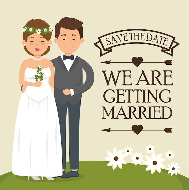 Vector we are getting married card