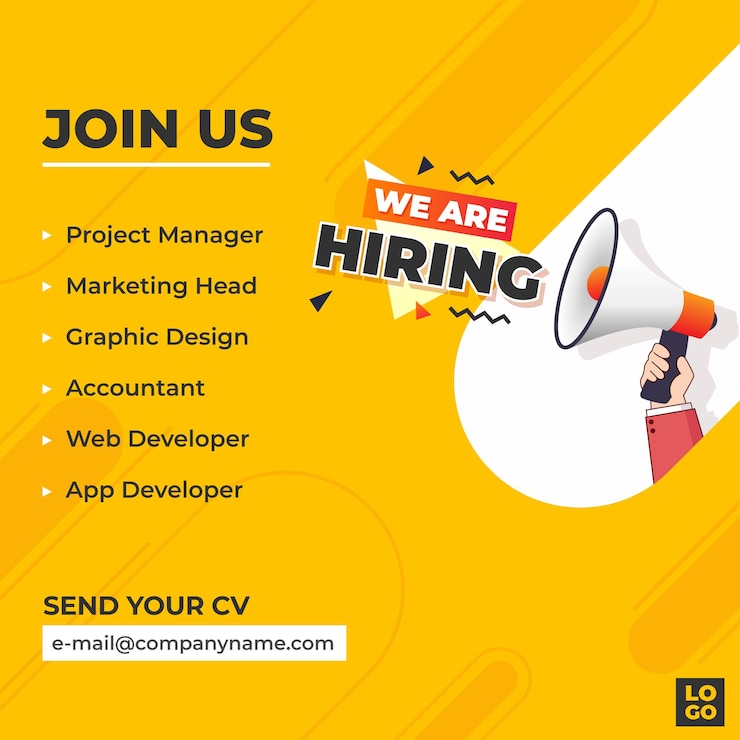 वेक्टर we are hiring announcement tempate design