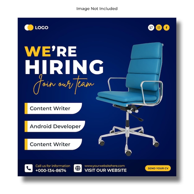 We are hiring announcement template design Free Vector