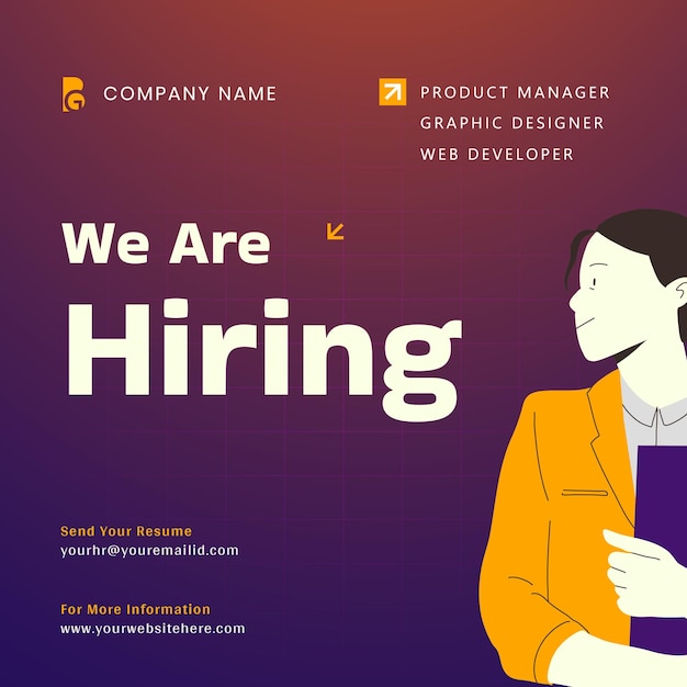 we are hiring announcement template design for social media