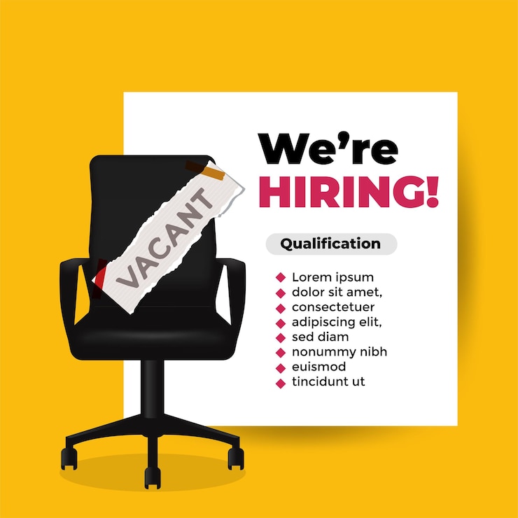 Vector we are hiring announcement template design
