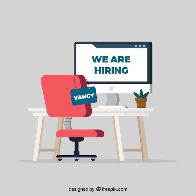 Vector we are hiring background in flat style