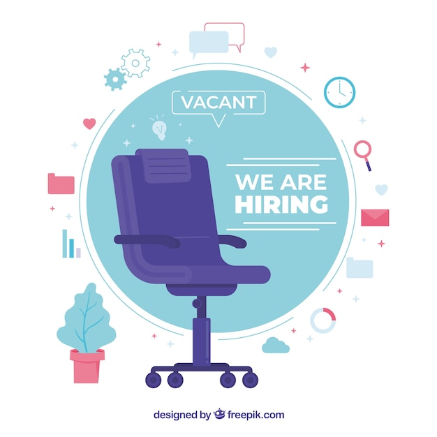 We are hiring background in flat style