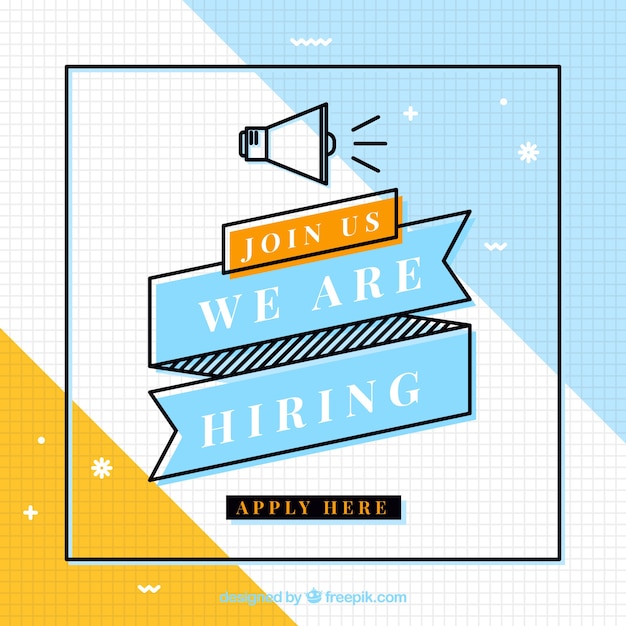 Vector we are hiring background in flat style