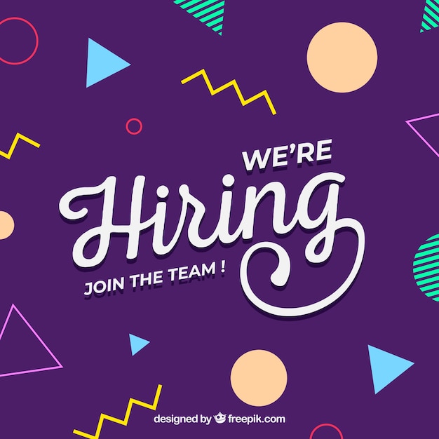 Vector we are hiring background in flat style