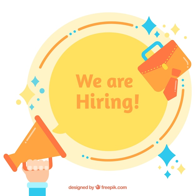 We are hiring background in flat style