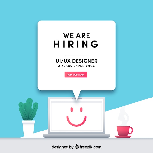 We are hiring background in flat style