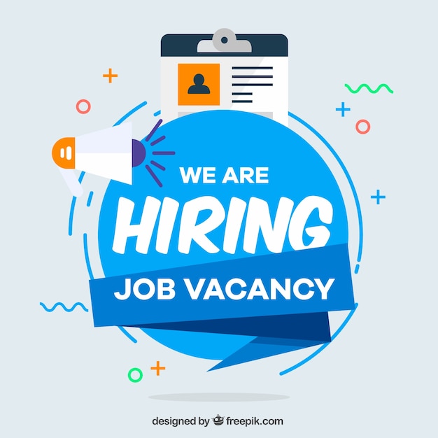 Vector we are hiring background in flat style