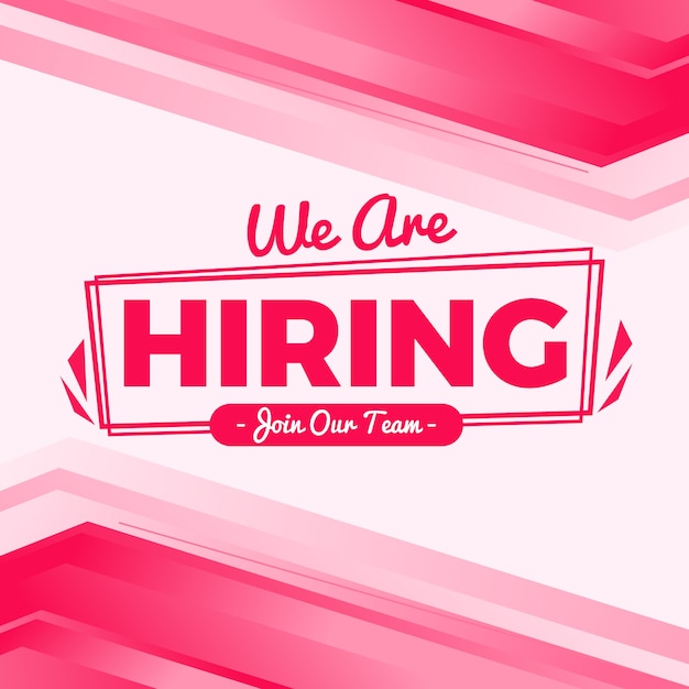 Vector we are hiring background in flat style