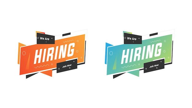 We are hiring banner and element design premium vector