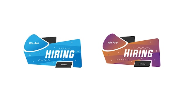 We are hiring banner and element design premium vector