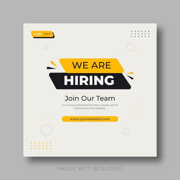 Vector we are hiring banner template