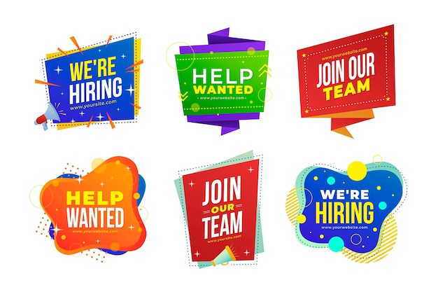 Vector we are hiring banners collection