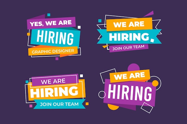 Vector we are hiring banners collection