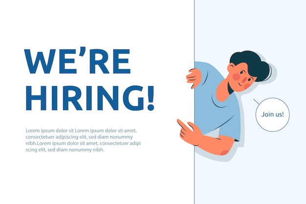 Vector we are hiring concept