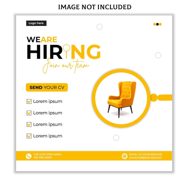 Vector we are hiring creative social media post feed design