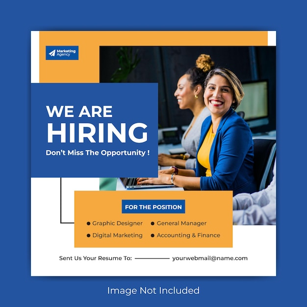 Vector we are hiring employee job vacancy opportunity social media post banner tamplate