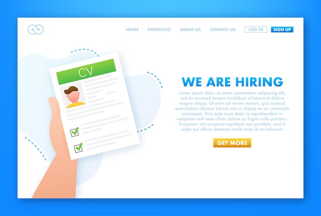 We are hiring flat cartoon illustration recruitment concept hire workers choice employers search