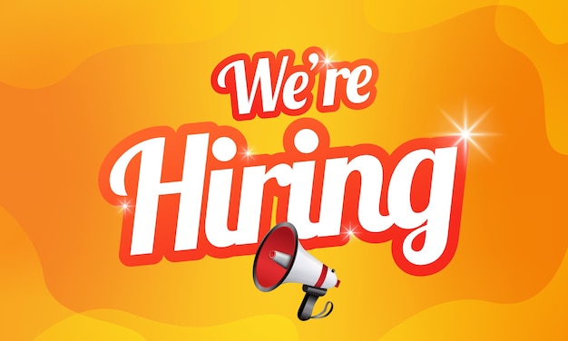 we are hiring greeting card with megaphone