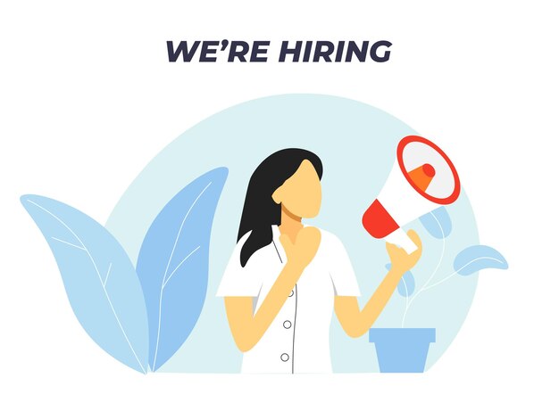 we are hiring illustration concept employee recruitment